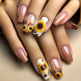 24pcs/Set Sunflower Press-On Nails