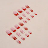 24pcs/Set Gradient Gold Glitter Flowers Press-On Nails