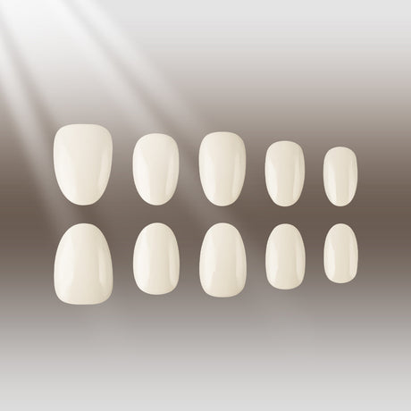 24pcs/Set Solid Apricot Short Oval Press-On Nails