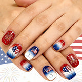 24pcs/Set Fireworks, Stars & Balloon Gradient Press-On Nails