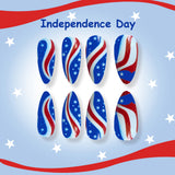 24pcs/Set Star & Stripe Flag Press-On Nails