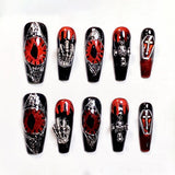 (Handmade) 10pcs/Set Gothic Evil Eye Cross Art Press-On Nails