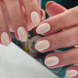 24pcs/Set Solid Apricot Short Oval Press-On Nails