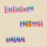 24pcs/Set Colorful Tie-Dye Butterflies Press-On Nails
