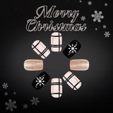 24pcs/Set Christmas Irregular Plaid Line Press-On Nails