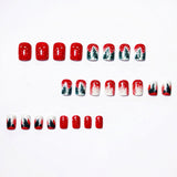 24pcs/Set Christmas Tree Glitter Short Press On Nails