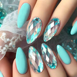 24pcs/Set Blue Glitter Press-On Nails