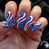 24pcs/Set Star & Stripe Flag Press-On Nails