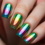 24pcs/Set Holographic Electroplated Finish Press-On Nails