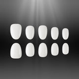 24pcs/Set Solid White Short Oval Press-On Nails