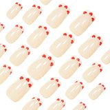 24pcs/Set Heart French Tips Press-On Nails