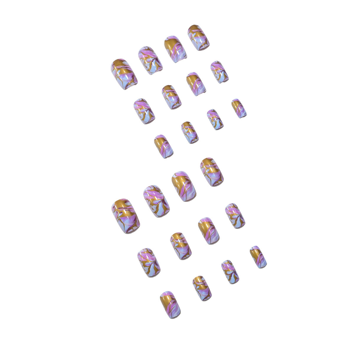 24pcs/Set Mutticolor Ombre Press-On Nail