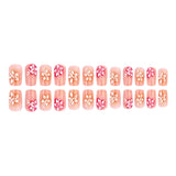 24pcs/Set Square Gradient Floral Press-On Nails