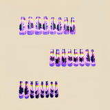 24pcs/Set Purple Palm Tree Tie-Dye Press-On Nails