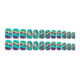 24pcs/Set Purple Stripes Press-On Nails