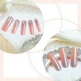 24pcs/Set Chrome Pink Gradient Press-On Nails
