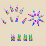 24pcs/Set Multicolor Aura Gradient Press-On Nails