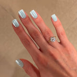 24pcs/Set Solid Teal Chrome Press-On Nails
