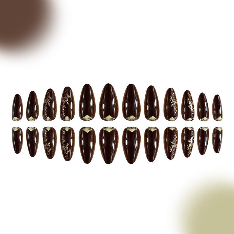 24pcs/Set Flower Press-On Nails