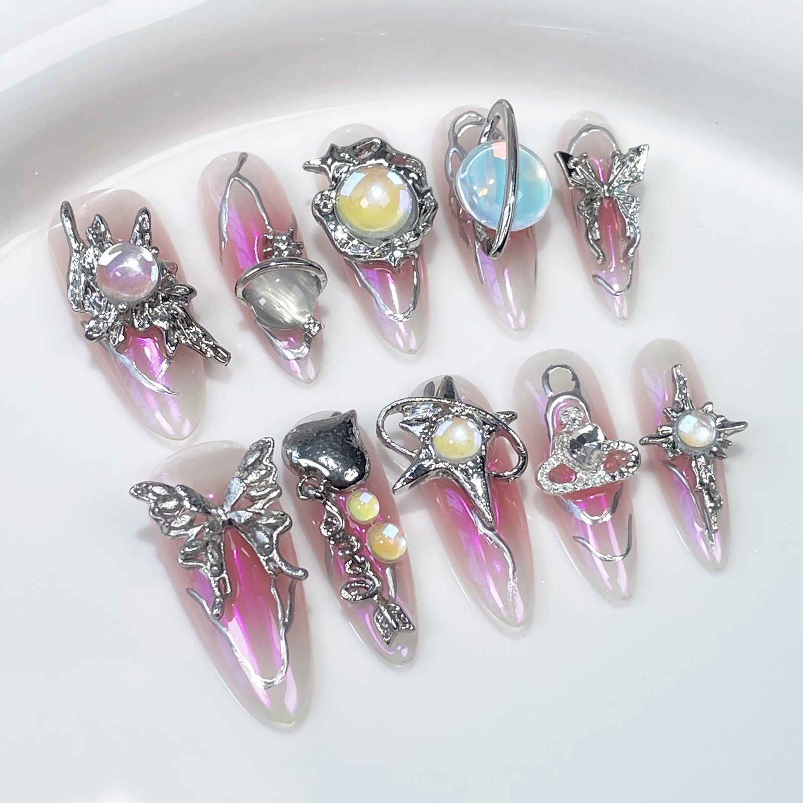 10pcs/Set Gradient Press-On Nails