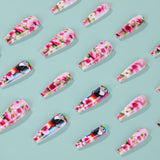 24pcs/Set Parrot Flower Stamen Press-On Nails