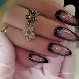 24pcs/Set Fantasy Purple Cat Eye Press-On Nails