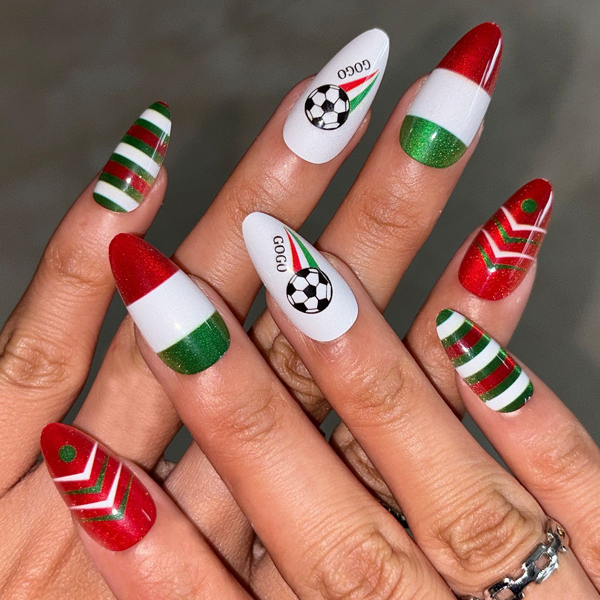 24pcs/Set World Cup Inspired Press-On Nails
