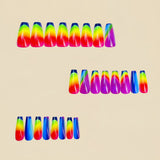 24pcs/Set Multicolor Gradient Ombre Press-On Nails