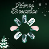 24pcs/Set Christmas Tree & Snowflake French Glitter Press-On Nails