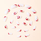 24pcs/Set Glitter Flower Heart Design Press-On Nails