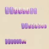 24pcs/Set Purple Lavender Gradient Press-On Nail