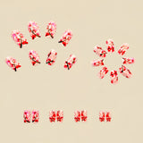 24pcs/Set Flowers Press-On Nails