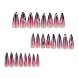 24pcs/Set Sparkling Dark Gradient Press-On Nails