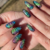 24pcs/Set Colorful Cat Eye Butterfly Press-On Nails