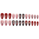 24pcs/Set Rose Heart Valentine's Day Press-On Nails