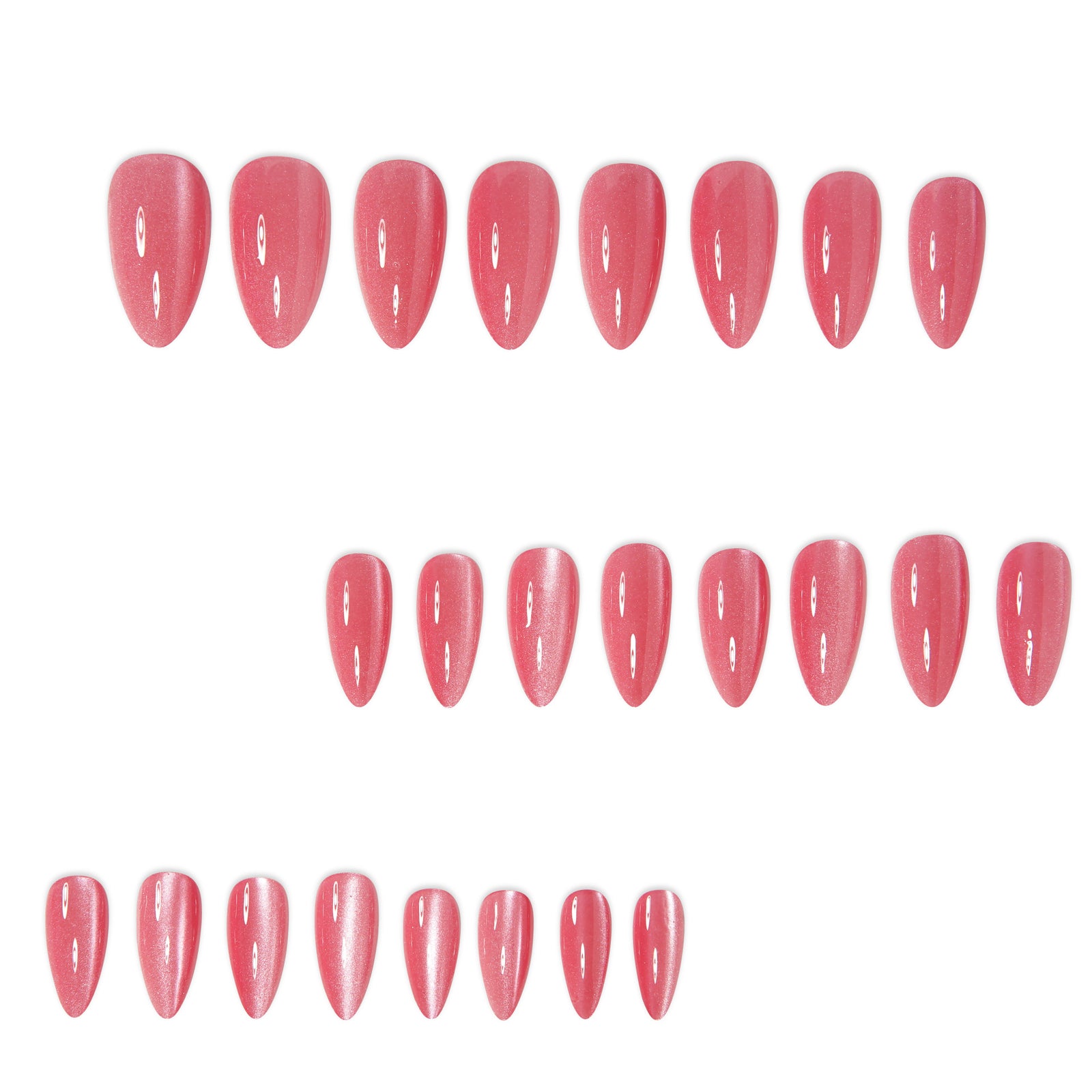 24pcs/Set Pink Cat Eye Press-On Nails