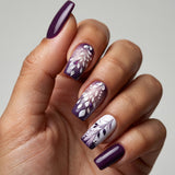 24pcs/Set Purple Gradient with White French Tips Press-On Nails