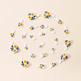 24pcs/Set Yellow Botanical Flowers Press On Toe Nails