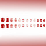 24pcs/Set Stripes Hearts Press-On Nails