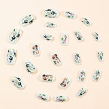 24pcs/Set Pastoral Floral Cute Dog Press-On Nails