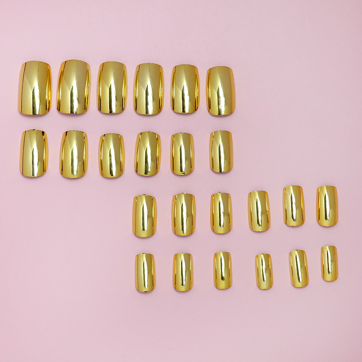 24pcs/Set Golden Mirror Press-On Nails