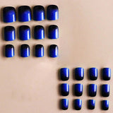 24pcs/Set Solid Blue Gradient Press-On Nails