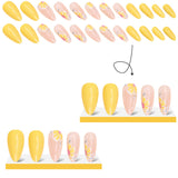 24pcs/Set Lemon Orange Blossom Press-On Nails