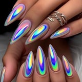 24pcs/Set Electroplated Gold Press-On Nails