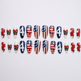 24pcs/Set Star Blue White Independence Day Press-On Nails