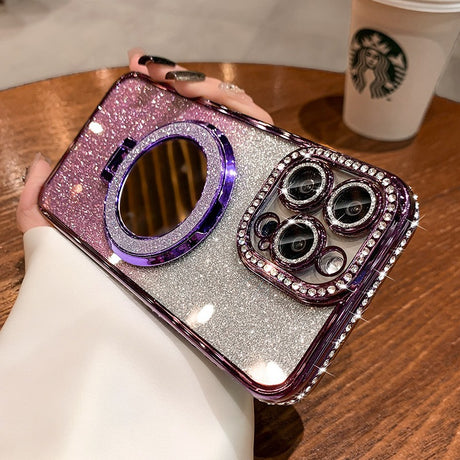 Mirror Stand Rhinestone iPhone Case