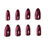 24pcs/Set Red Chrome Press-On Nails