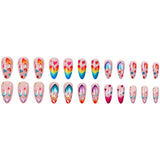 24pcs/Set Colorful Hearts Press-On Nails