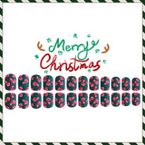 24pcs/Set Christmas Candy Cane Green Short Press-On Nails
