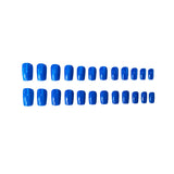 24pcs/Set Blue Cat's Eye Press-On Nails